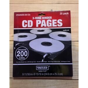 Vaultz, IDEVZ01401, Media Binder Sleeves, 25, Black
